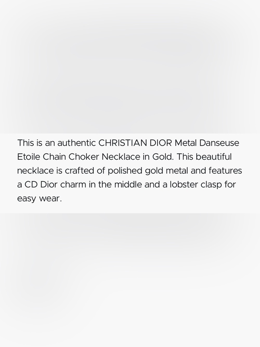 CHRISTIAN DIOR Danseuse Etoile Chain Choker Necklace Gold - Picture 6 of 17
